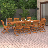 Set da Pranzo da Giardino 11 pz 280x90x75 cm Massello di Acacia