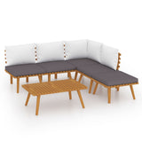 Set Divani da Giardino 6 pz con Cuscini in Massello di Acacia