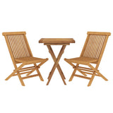 Set da Pranzo per Giardino 3 pz in Legno Massello di Teak
