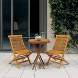 Set da Pranzo per Giardino 3 pz in Legno Massello di Teak