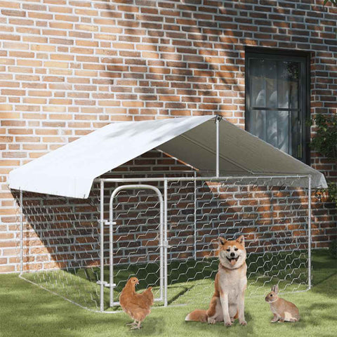 Gabbia per Cani da Esterno con Tetto 200x200x150 cm