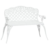 Panchina da Giardino 108 cm in Alluminio Pressofuso Bianca