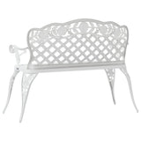 Panchina da Giardino 108 cm in Alluminio Pressofuso Bianca