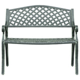 Panchina da Giardino 102 cm in Alluminio Pressofuso Verde