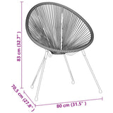 Set da Pranzo per Giardino 5 pz Nero