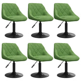 Sedie da Pranzo Girevoli 6 pz Verde Chiaro in Velluto