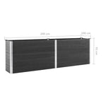 Fioriera Rialzata da Giardino 200x100x91 cm in WPC Grigio