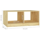 Tavolino da Salotto 75x50x33,5 cm Legno Massello di Pino