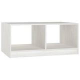 Tavolino da Salotto Bianco 75x50x33,5 cm Legno Massello di Pino