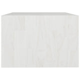 Tavolino da Salotto Bianco 75x50x33,5 cm Legno Massello di Pino