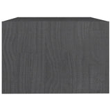 Tavolino da Salotto Grigio 75x50x33,5 cm Legno Massello di Pino