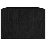 Tavolino da Salotto Nero 75x50x33,5 cm Legno Massello di Pino