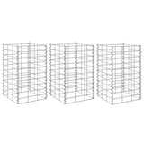 Fioriere Rialzate a Gabbione 3 pz 30x30x50 cm in Ferro