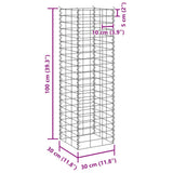 Fioriere Rialzate a Gabbione 3 pz 30x30x100 cm in Ferro