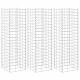 Fioriere Rialzate a Gabbione 3 pz 30x30x100 cm in Ferro