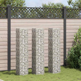Fioriere Rialzate a Gabbione 3 pz 30x30x150 cm in Ferro