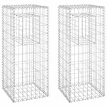 Cesti a Gabbione a Torre 2 pz 40x40x100 cm in Ferro
