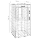 Cesto a Gabbione a Torre 50x50x100 cm in Ferro