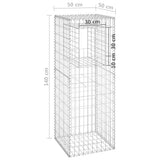 Cesto a Gabbione a Torre 50x50x140 cm in Ferro