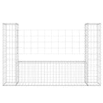 Cesto Gabbione a U con 2 Pali in Ferro 140x20x100 cm