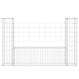 Cesto Gabbione a U con 2 Pali in Ferro 140x20x100 cm