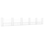 Cesto Gabbione a U con 6 Pali in Ferro 620x20x100 cm