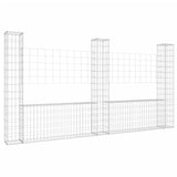 Cesto Gabbione a U con 3 Pali in Ferro 260x20x150 cm