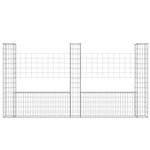 Cesto Gabbione a U con 3 Pali in Ferro 260x20x150 cm