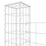 Cesto Gabbione a U con 3 Pali in Ferro 260x20x150 cm