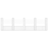 Cesto Gabbione a U con 5 Pali in Ferro 500x20x150 cm