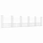 Cesto Gabbione a U con 6 Pali in Ferro 620x20x150 cm