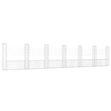 Gabbione a U con 7 Pali in Ferro 740x20x150 cm