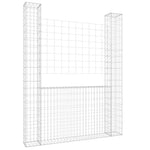 Gabbione a U con 2 Pali in Ferro 140x20x200 cm