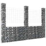 Gabbione a U con 3 Pali in Ferro 260x20x200 cm