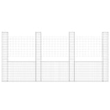 Gabbione a U con 4 Pali in Ferro 380x20x200 cm