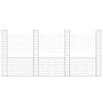 Gabbione a U con 4 Pali in Ferro 380x20x200 cm