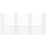 Gabbione a U con 4 Pali in Ferro 380x20x200 cm