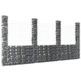 Gabbione a U con 4 Pali in Ferro 380x20x200 cm
