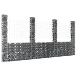 Gabbione a U con 4 Pali in Ferro 380x20x200 cm