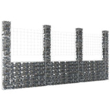 Gabbione a U con 4 Pali in Ferro 380x20x200 cm