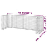Gabbione per Bidoni in Acciaio Zincato 325x100x110 cm