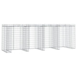 Parete Gabbioni Bidone Spazzatura 350x91x120 cm Ferro Zincato