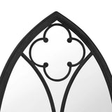 Specchio da Giardino Nero 100x45 cm in Ferro per Uso Esterno