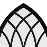 Specchio da Giardino Nero 100x45 cm in Ferro per Uso Esterno