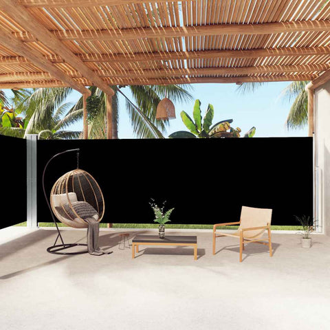 Tenda da Sole Laterale Retrattile Nera 200x1000 cm