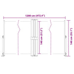 Tenda da Sole Laterale Retrattile Crema 140x1200 cm