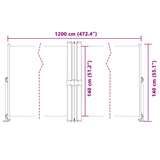 Tenda da Sole Laterale Retrattile Crema 140x1200 cm