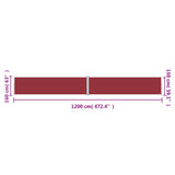 Tenda da Sole Laterale Retrattile Rossa 160x1200 cm