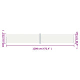 Tenda da Sole Laterale Retrattile Crema 180x1200 cm