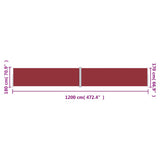 Tenda da Sole Laterale Retrattile Rossa 180x1200 cm